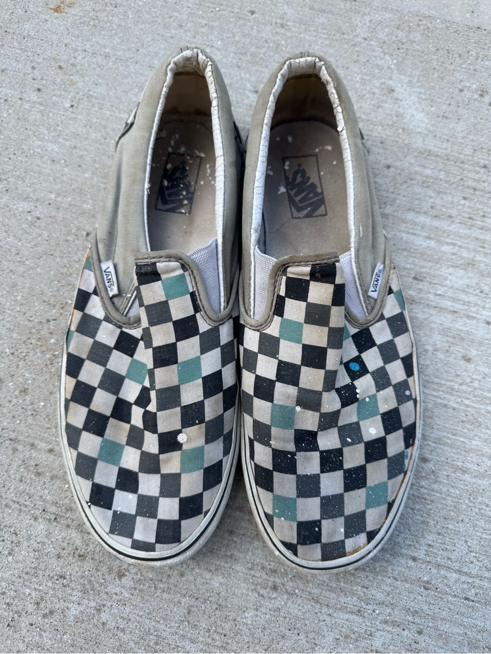 Vans Men’s 10.5 Lot Bundle 4 Pairs Authentic Slip Ons Moccasin Blue Red Brown - Picture 10 of 16